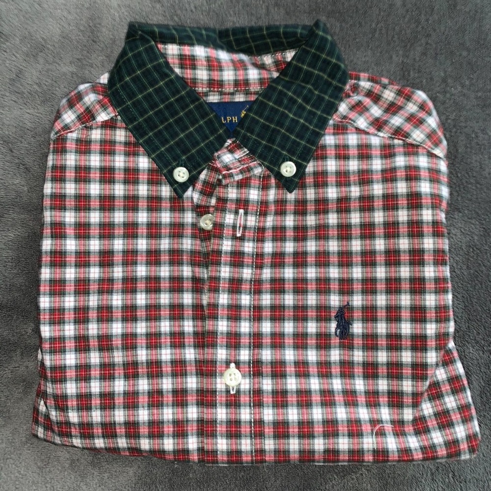 Ralph Lauren- plaid button down shirt (3T)